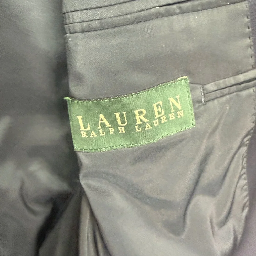 Lauren Ralph Lauren Blazer Mens 42S Navy Blue 100% Wool Gold Button Sport Coat